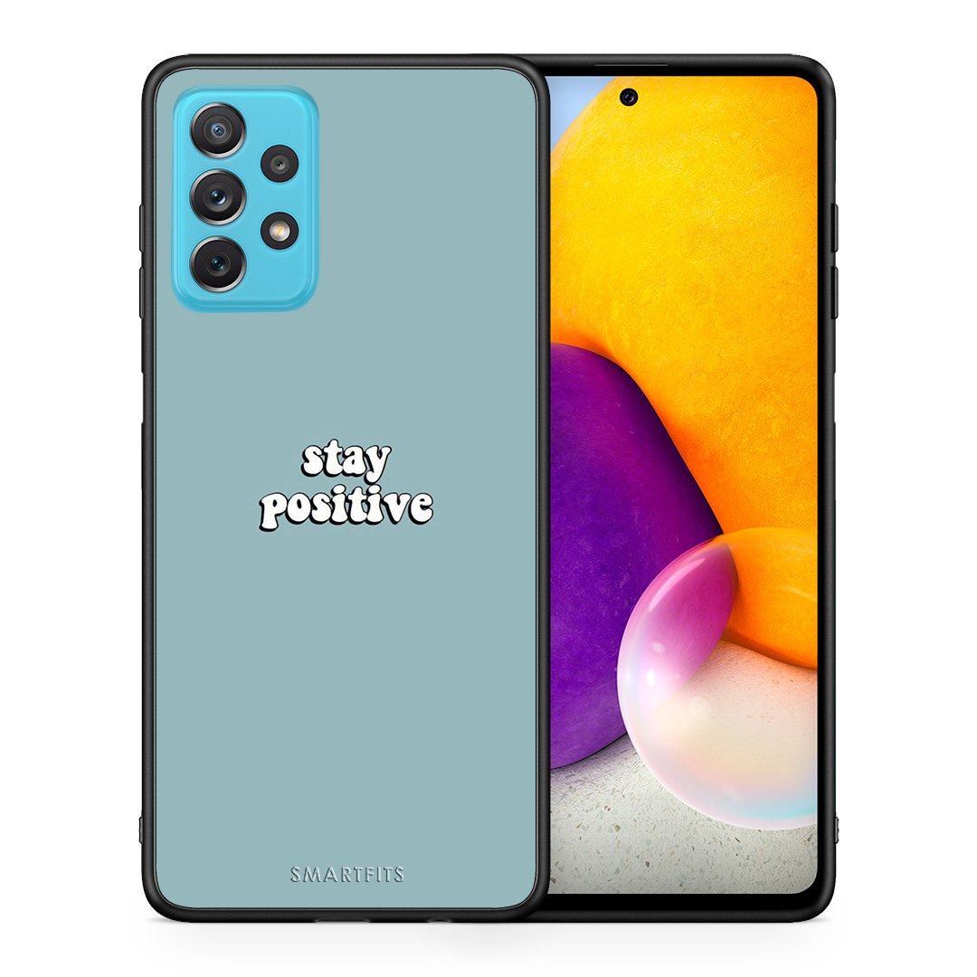 Θήκη Samsung A72 Positive Text από τη Smartfits με σχέδιο στο πίσω μέρος και μαύρο περίβλημα | Samsung A72 Positive Text case with colorful back and black bezels