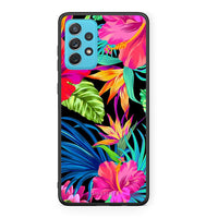 Thumbnail for Samsung A72 Tropical Flowers θήκη από τη Smartfits με σχέδιο στο πίσω μέρος και μαύρο περίβλημα | Smartphone case with colorful back and black bezels by Smartfits