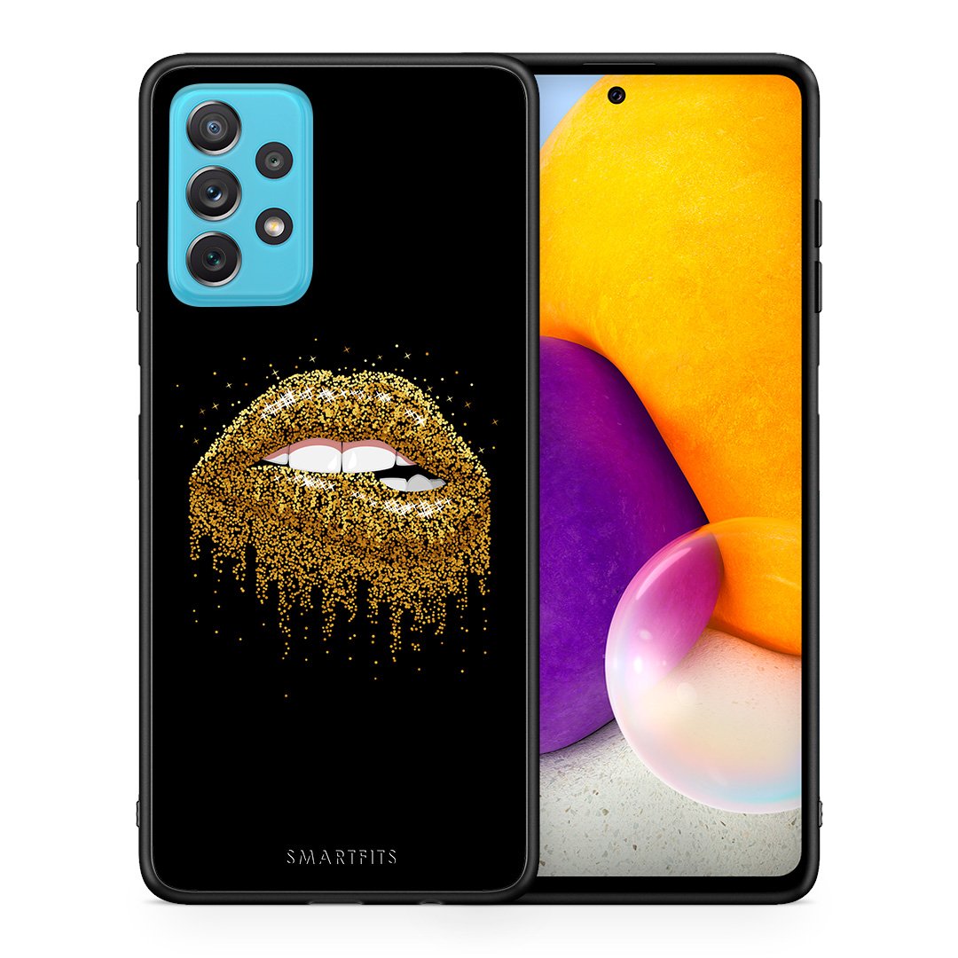 Θήκη Samsung A72 Golden Valentine από τη Smartfits με σχέδιο στο πίσω μέρος και μαύρο περίβλημα | Samsung A72 Golden Valentine case with colorful back and black bezels