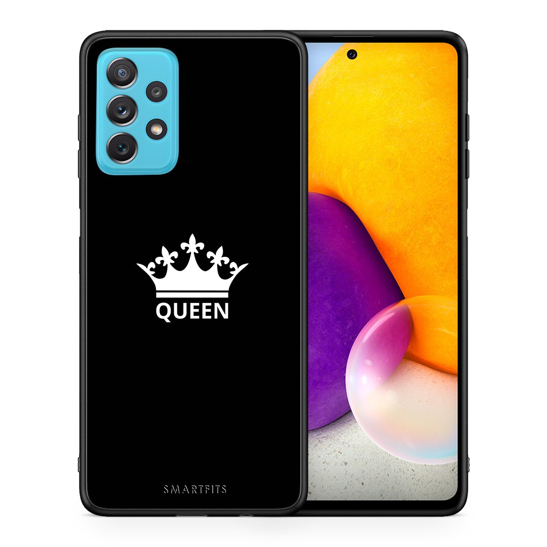 Θήκη Samsung A72 Queen Valentine από τη Smartfits με σχέδιο στο πίσω μέρος και μαύρο περίβλημα | Samsung A72 Queen Valentine case with colorful back and black bezels