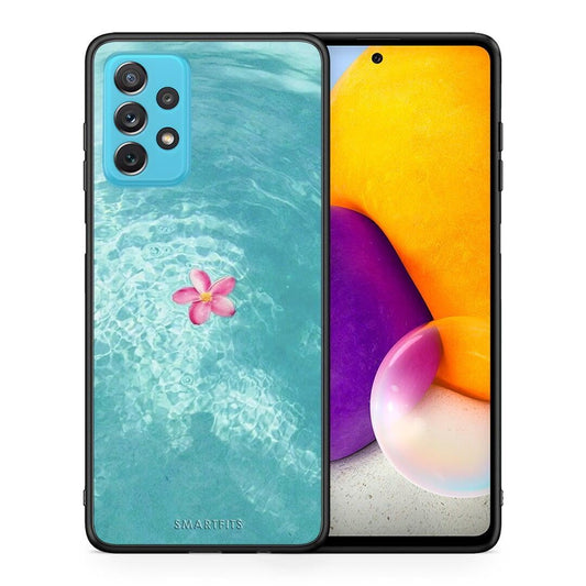 Θήκη Samsung A72 Water Flower από τη Smartfits με σχέδιο στο πίσω μέρος και μαύρο περίβλημα | Samsung A72 Water Flower case with colorful back and black bezels