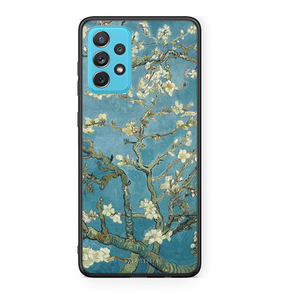 Samsung A72 White Blossoms θήκη από τη Smartfits με σχέδιο στο πίσω μέρος και μαύρο περίβλημα | Smartphone case with colorful back and black bezels by Smartfits