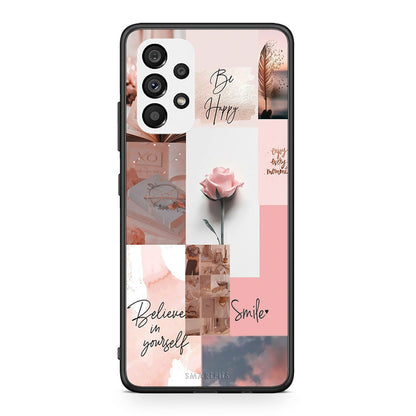 Samsung A73 5G Aesthetic Collage θήκη από τη Smartfits με σχέδιο στο πίσω μέρος και μαύρο περίβλημα | Smartphone case with colorful back and black bezels by Smartfits