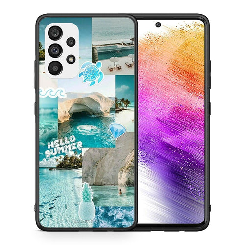 Θήκη Samsung A73 5G Aesthetic Summer από τη Smartfits με σχέδιο στο πίσω μέρος και μαύρο περίβλημα | Samsung A73 5G Aesthetic Summer case with colorful back and black bezels