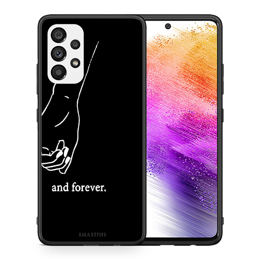 Θήκη Αγίου Βαλεντίνου Samsung A73 5G Always & Forever 2 από τη Smartfits με σχέδιο στο πίσω μέρος και μαύρο περίβλημα | Samsung A73 5G Always & Forever 2 case with colorful back and black bezels