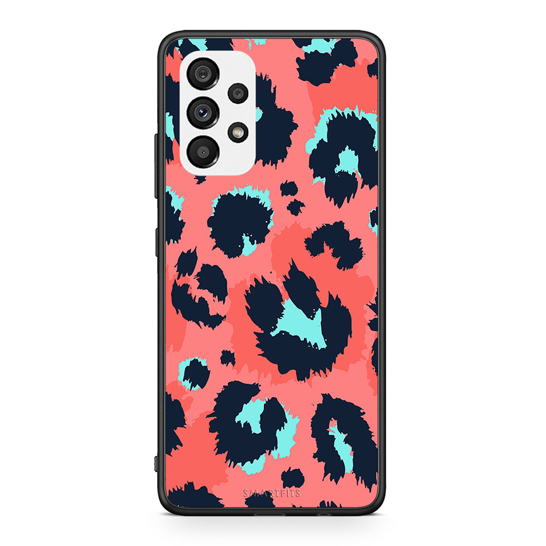 22 - Samsung A73 5G Pink Leopard Animal case, cover, bumper