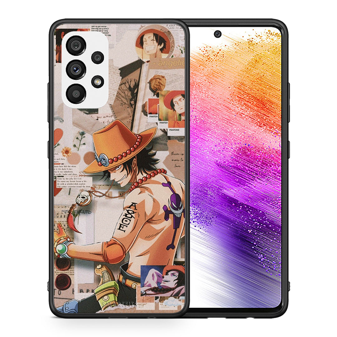 Θήκη Samsung A73 5G Anime Collage από τη Smartfits με σχέδιο στο πίσω μέρος και μαύρο περίβλημα | Samsung A73 5G Anime Collage case with colorful back and black bezels