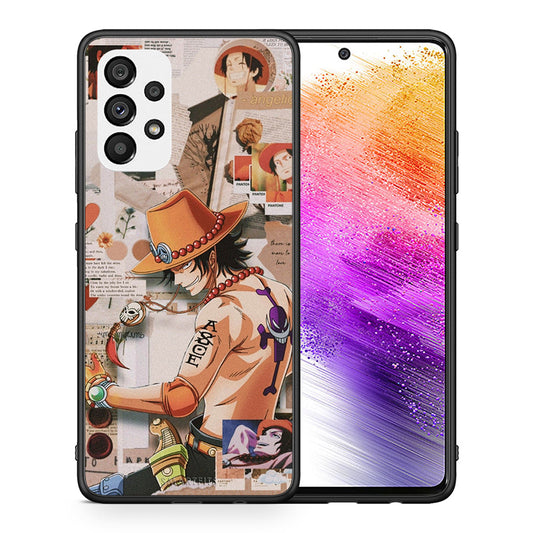 Θήκη Samsung A73 5G Anime Collage από τη Smartfits με σχέδιο στο πίσω μέρος και μαύρο περίβλημα | Samsung A73 5G Anime Collage case with colorful back and black bezels