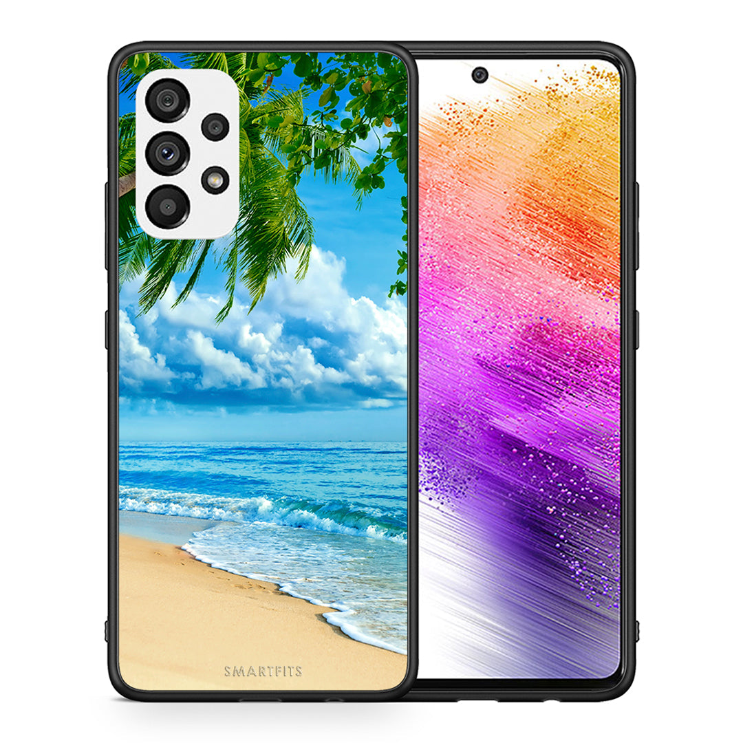 Θήκη Samsung A73 5G Beautiful Beach από τη Smartfits με σχέδιο στο πίσω μέρος και μαύρο περίβλημα | Samsung A73 5G Beautiful Beach case with colorful back and black bezels