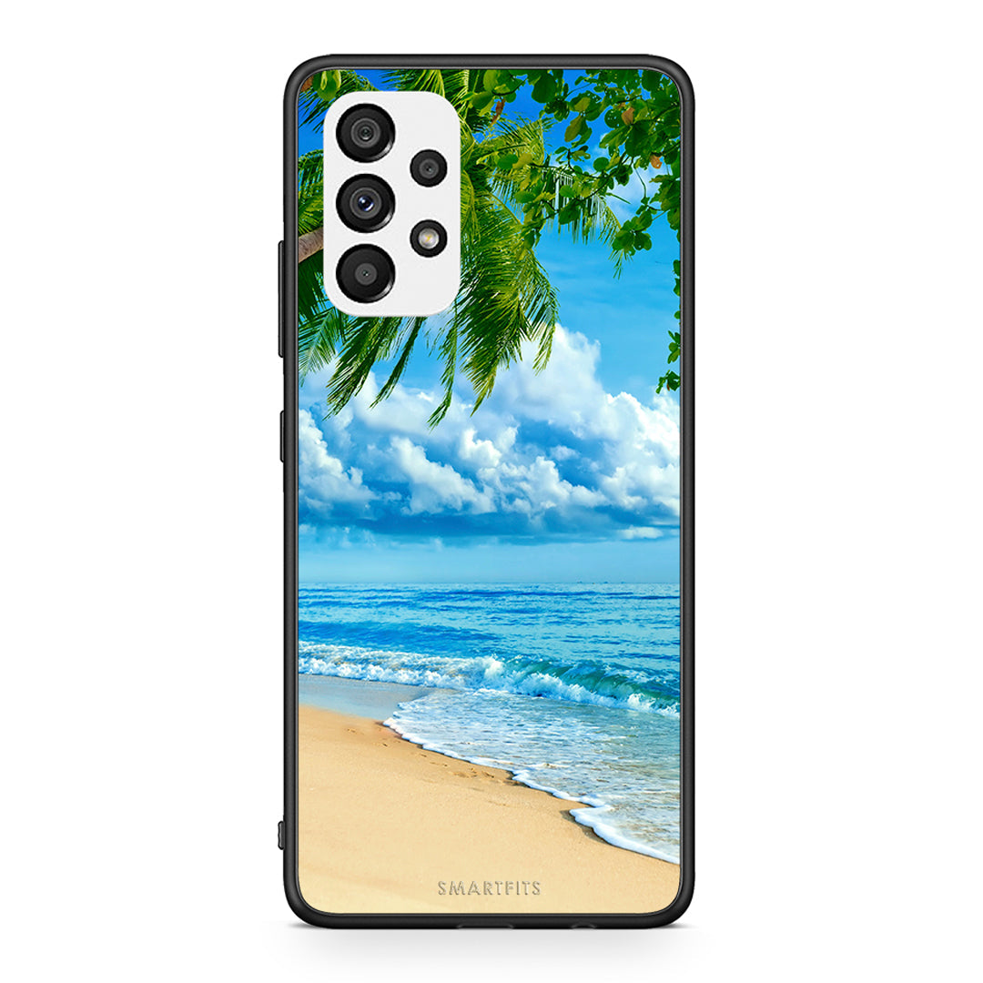 Samsung A73 5G Beautiful Beach θήκη από τη Smartfits με σχέδιο στο πίσω μέρος και μαύρο περίβλημα | Smartphone case with colorful back and black bezels by Smartfits