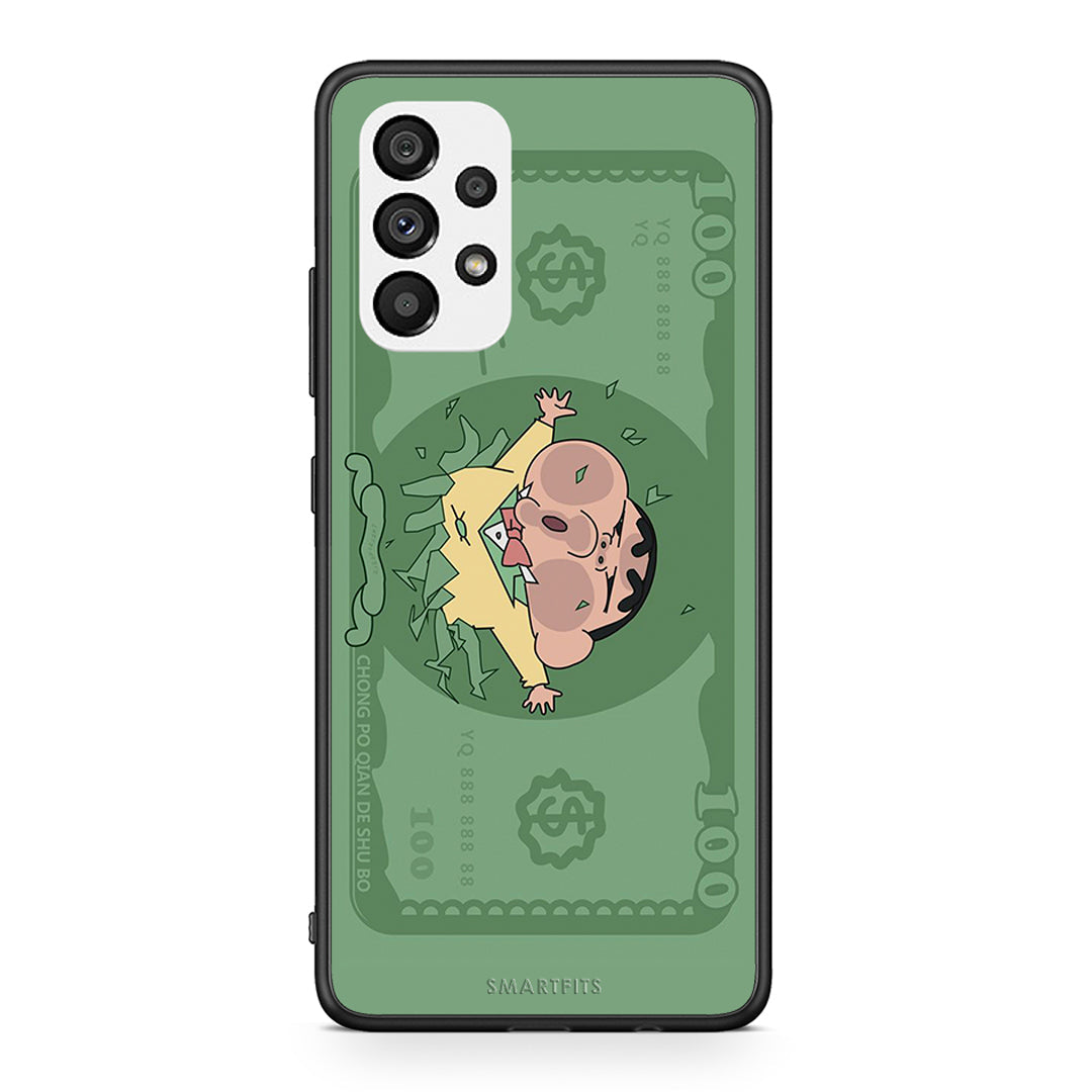 Samsung A73 5G Big Money Θήκη Αγίου Βαλεντίνου από τη Smartfits με σχέδιο στο πίσω μέρος και μαύρο περίβλημα | Smartphone case with colorful back and black bezels by Smartfits