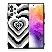 Thumbnail for Θήκη Samsung A73 5G Black Hearts από τη Smartfits με σχέδιο στο πίσω μέρος και μαύρο περίβλημα | Samsung A73 5G Black Hearts case with colorful back and black bezels