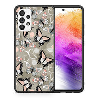 Thumbnail for Θήκη Samsung A73 5G Butterflies Boho από τη Smartfits με σχέδιο στο πίσω μέρος και μαύρο περίβλημα | Samsung A73 5G Butterflies Boho case with colorful back and black bezels