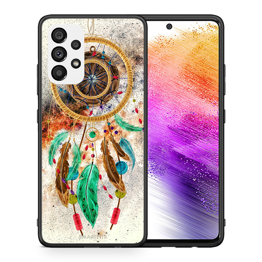 Θήκη Samsung A73 5G DreamCatcher Boho από τη Smartfits με σχέδιο στο πίσω μέρος και μαύρο περίβλημα | Samsung A73 5G DreamCatcher Boho case with colorful back and black bezels