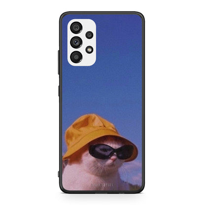 Samsung A73 5G Cat Diva θήκη από τη Smartfits με σχέδιο στο πίσω μέρος και μαύρο περίβλημα | Smartphone case with colorful back and black bezels by Smartfits