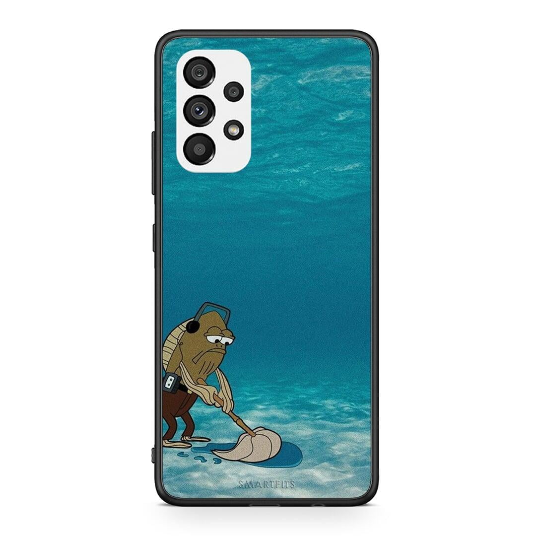 Samsung A73 5G Clean The Ocean Θήκη από τη Smartfits με σχέδιο στο πίσω μέρος και μαύρο περίβλημα | Smartphone case with colorful back and black bezels by Smartfits