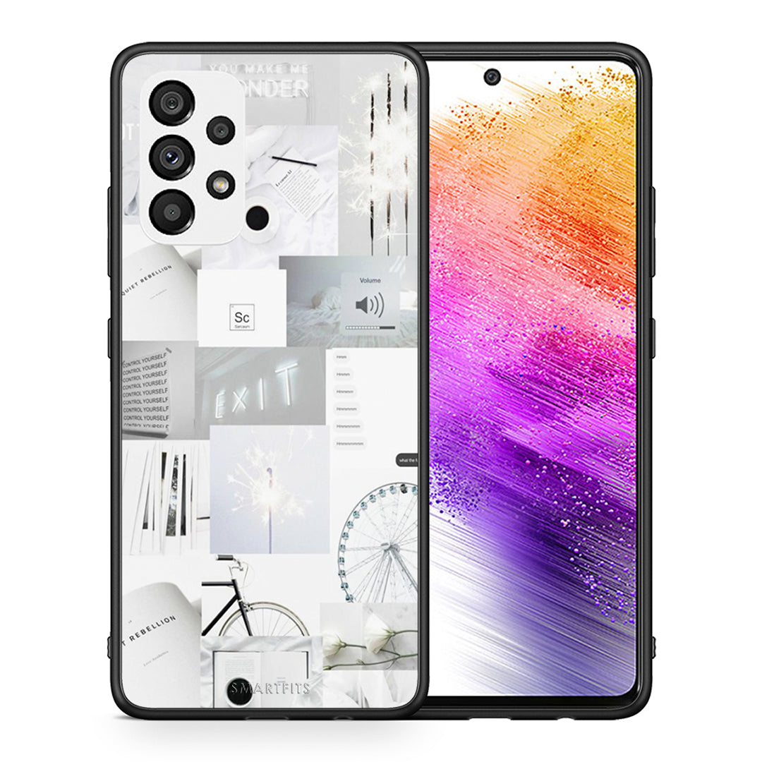 Θήκη Αγίου Βαλεντίνου Samsung A73 5G Collage Make Me Wonder από τη Smartfits με σχέδιο στο πίσω μέρος και μαύρο περίβλημα | Samsung A73 5G Collage Make Me Wonder case with colorful back and black bezels
