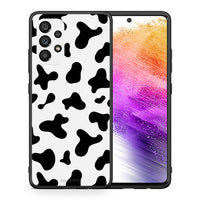 Thumbnail for Θήκη Samsung A73 5G Cow Print από τη Smartfits με σχέδιο στο πίσω μέρος και μαύρο περίβλημα | Samsung A73 5G Cow Print case with colorful back and black bezels