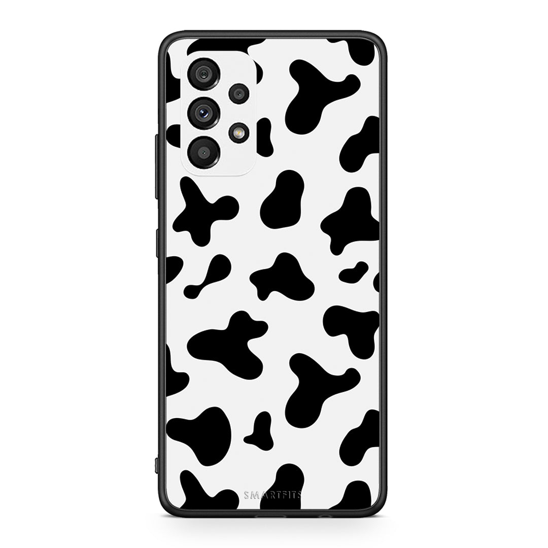 Samsung A73 5G Cow Print θήκη από τη Smartfits με σχέδιο στο πίσω μέρος και μαύρο περίβλημα | Smartphone case with colorful back and black bezels by Smartfits