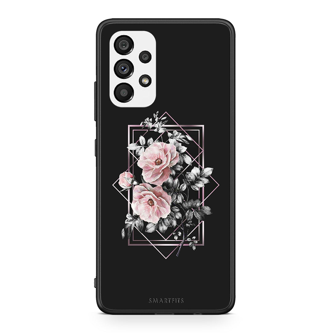 4 - Samsung A73 5G Frame Flower case, cover, bumper