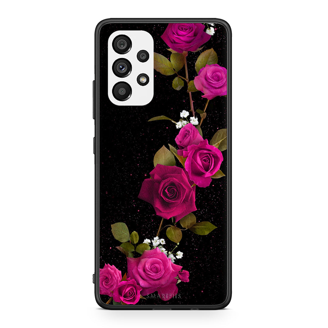 4 - Samsung A73 5G Red Roses Flower case, cover, bumper