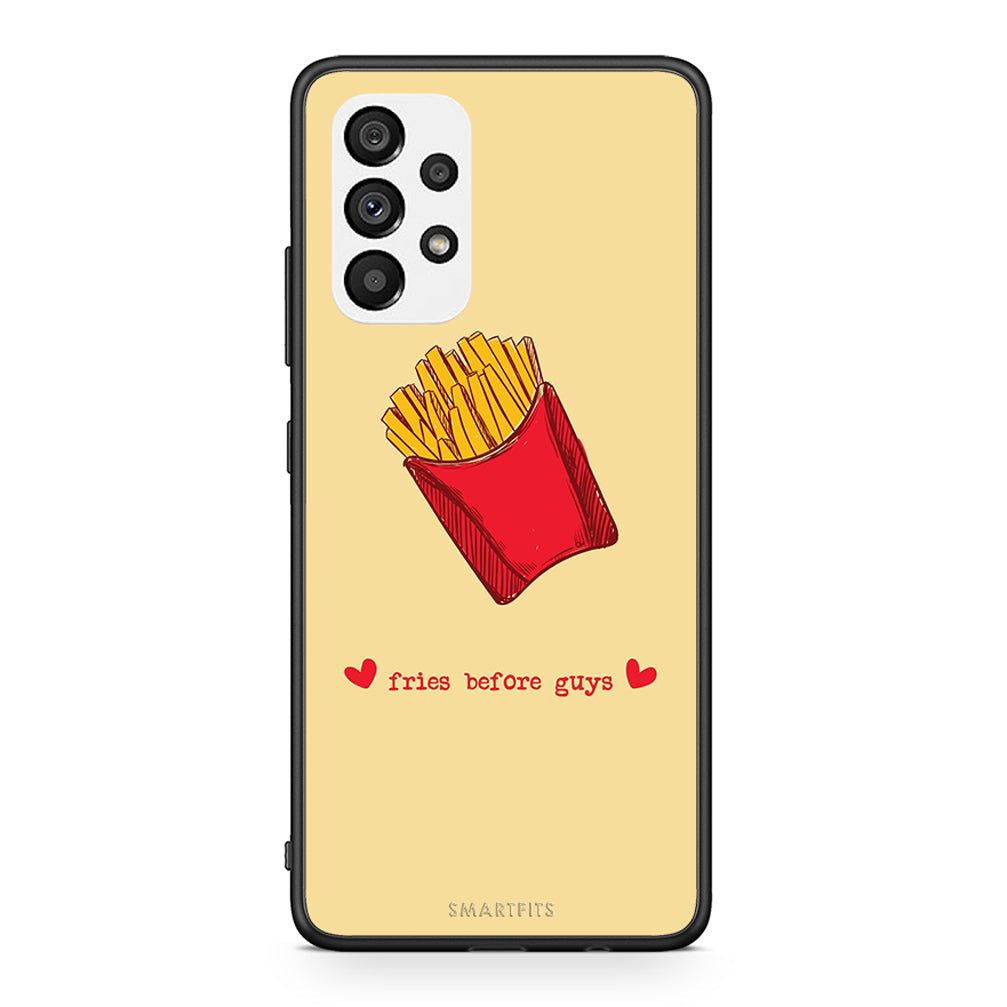 Samsung A73 5G Fries Before Guys Θήκη Αγίου Βαλεντίνου από τη Smartfits με σχέδιο στο πίσω μέρος και μαύρο περίβλημα | Smartphone case with colorful back and black bezels by Smartfits