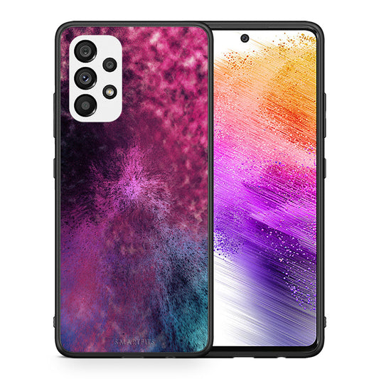 Θήκη Samsung A73 5G Aurora Galaxy από τη Smartfits με σχέδιο στο πίσω μέρος και μαύρο περίβλημα | Samsung A73 5G Aurora Galaxy case with colorful back and black bezels