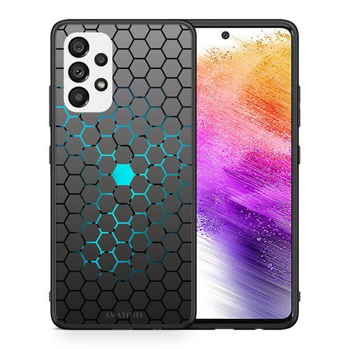 Θήκη Samsung A73 5G Hexagonal Geometric από τη Smartfits με σχέδιο στο πίσω μέρος και μαύρο περίβλημα | Samsung A73 5G Hexagonal Geometric case with colorful back and black bezels