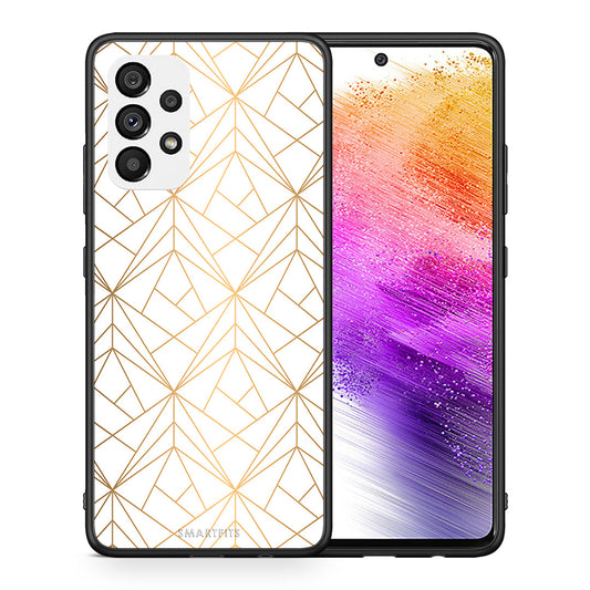 Θήκη Samsung A73 5G Luxury White Geometric από τη Smartfits με σχέδιο στο πίσω μέρος και μαύρο περίβλημα | Samsung A73 5G Luxury White Geometric case with colorful back and black bezels