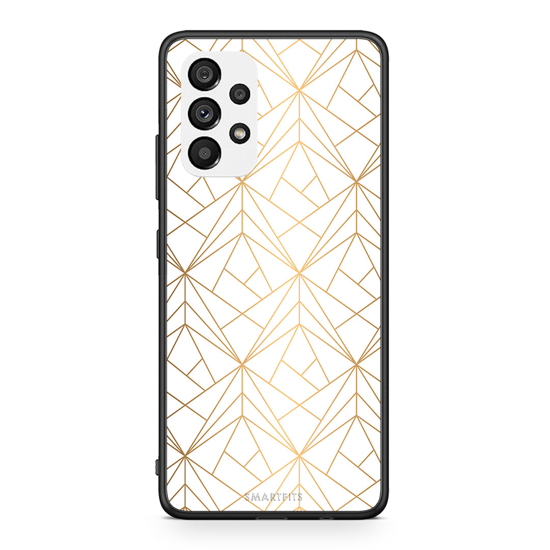 111 - Samsung A73 5G Luxury White Geometric case, cover, bumper