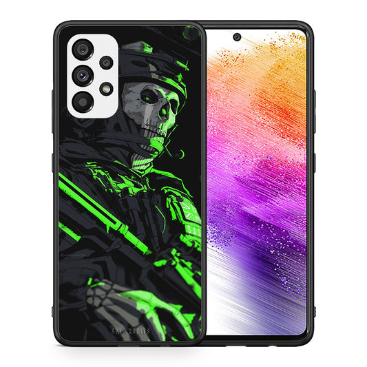 Θήκη Αγίου Βαλεντίνου Samsung A73 5G Green Soldier από τη Smartfits με σχέδιο στο πίσω μέρος και μαύρο περίβλημα | Samsung A73 5G Green Soldier case with colorful back and black bezels