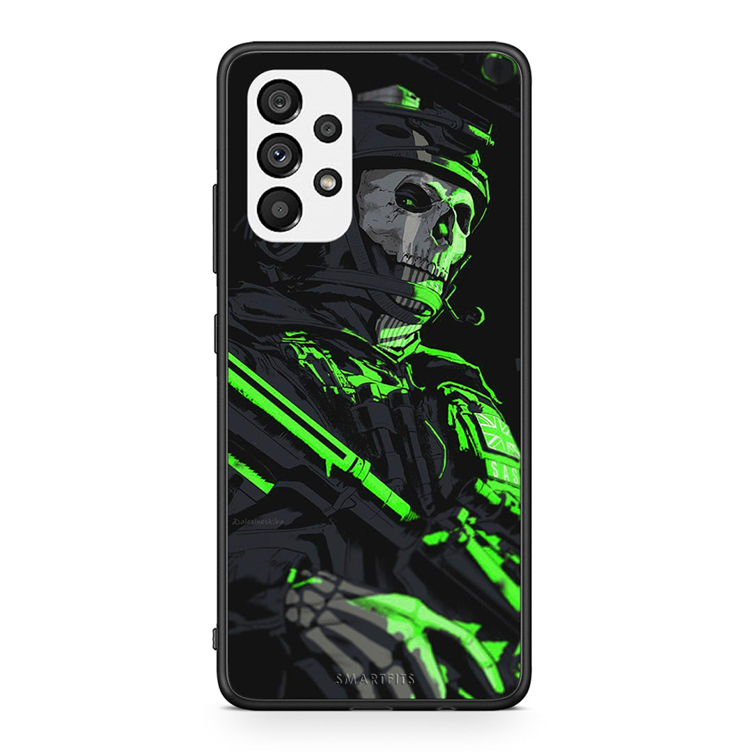 Samsung A73 5G Green Soldier Θήκη Αγίου Βαλεντίνου από τη Smartfits με σχέδιο στο πίσω μέρος και μαύρο περίβλημα | Smartphone case with colorful back and black bezels by Smartfits