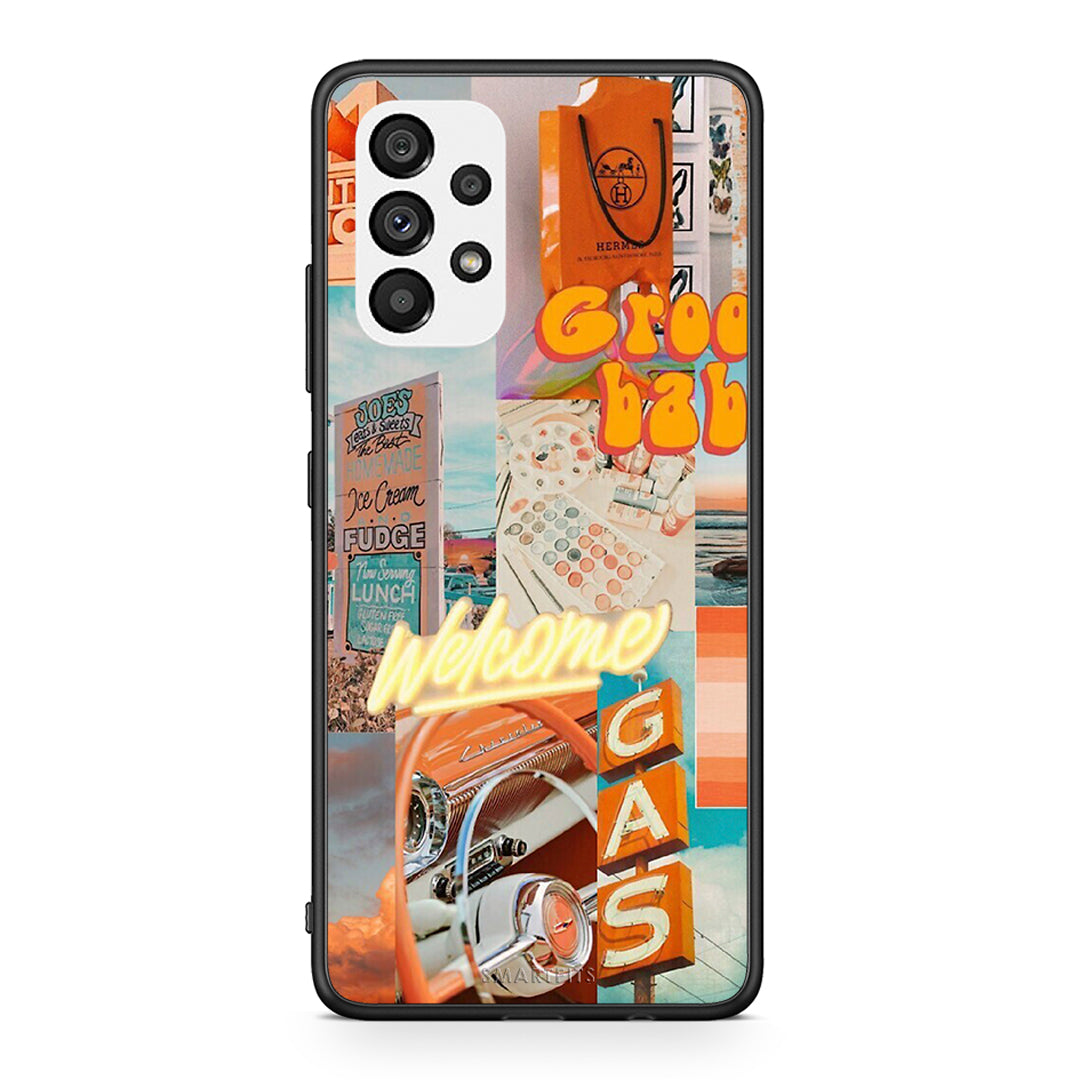 Samsung A73 5G Groovy Babe Θήκη Αγίου Βαλεντίνου από τη Smartfits με σχέδιο στο πίσω μέρος και μαύρο περίβλημα | Smartphone case with colorful back and black bezels by Smartfits