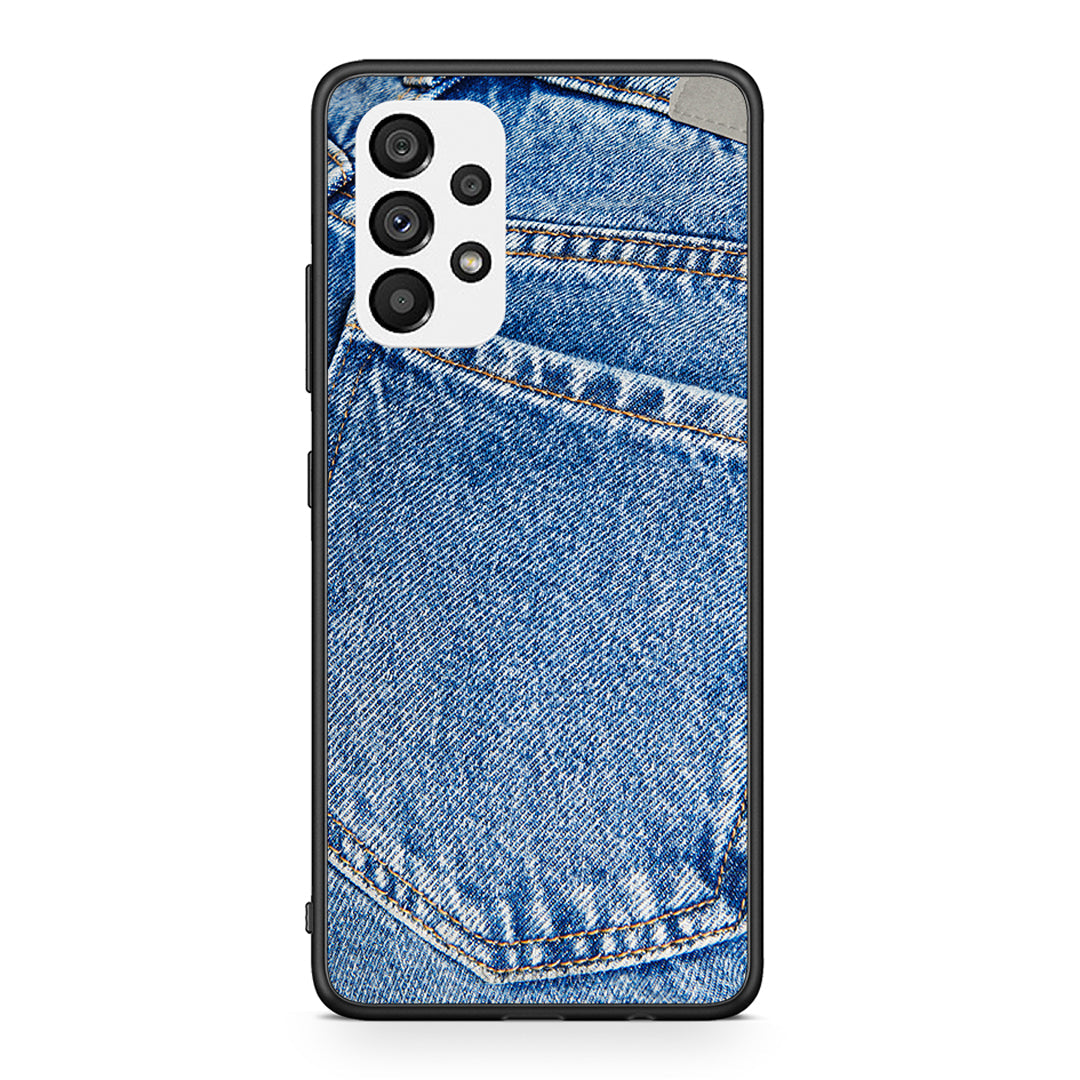 Samsung A73 5G Jeans Pocket θήκη από τη Smartfits με σχέδιο στο πίσω μέρος και μαύρο περίβλημα | Smartphone case with colorful back and black bezels by Smartfits