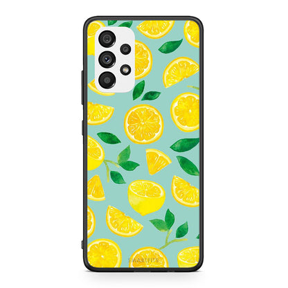 Samsung A73 5G Lemons θήκη από τη Smartfits με σχέδιο στο πίσω μέρος και μαύρο περίβλημα | Smartphone case with colorful back and black bezels by Smartfits