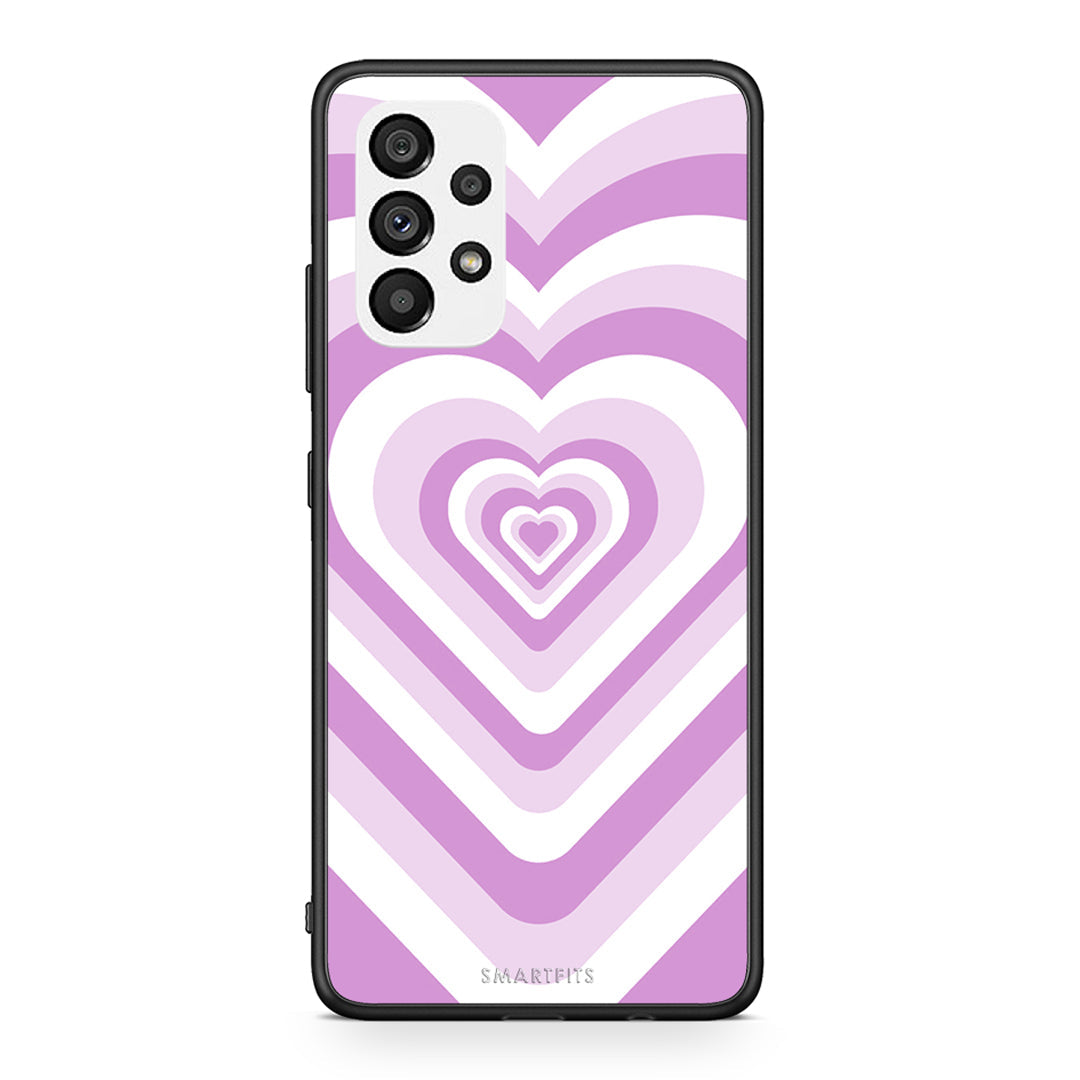 Samsung A73 5G Lilac Hearts θήκη από τη Smartfits με σχέδιο στο πίσω μέρος και μαύρο περίβλημα | Smartphone case with colorful back and black bezels by Smartfits