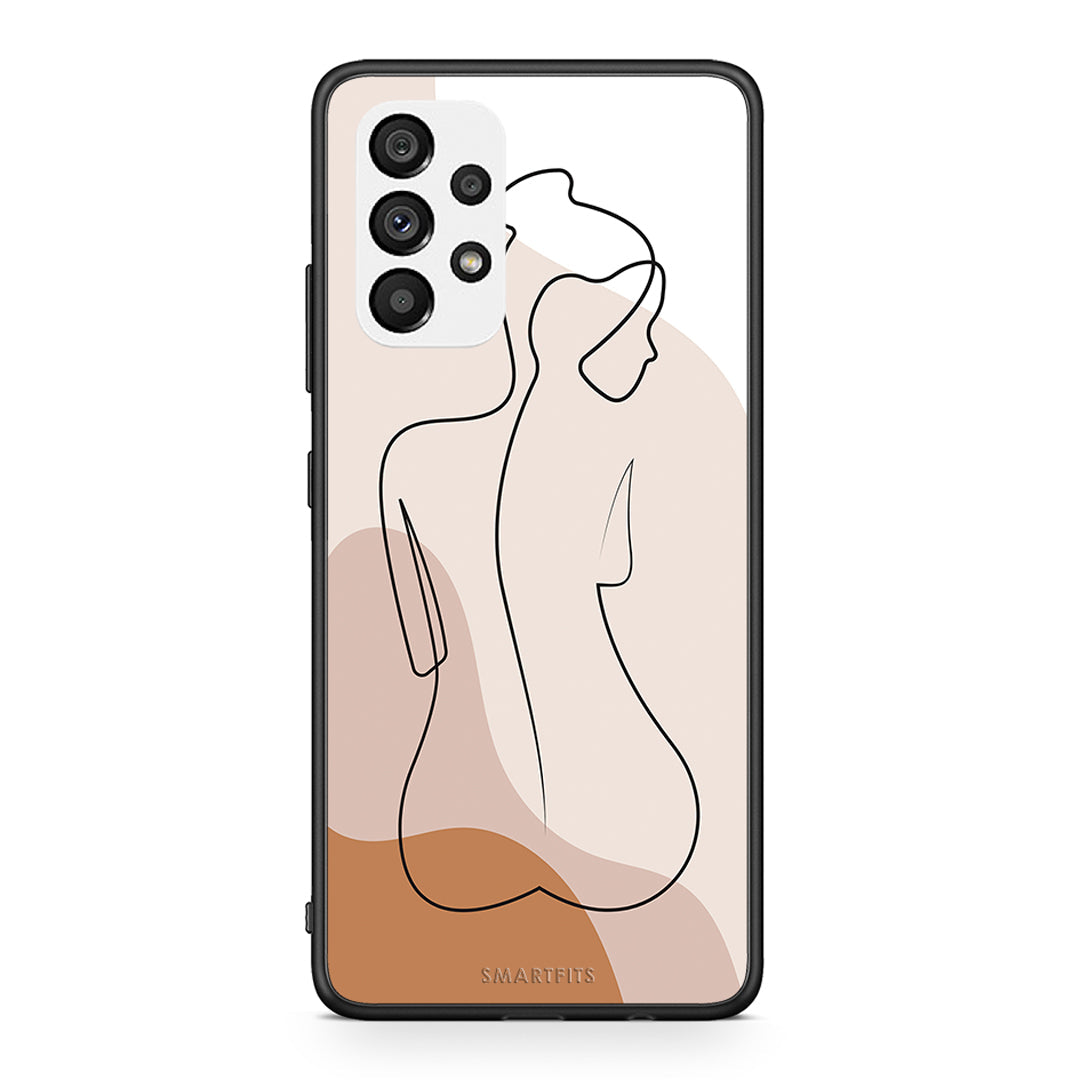Samsung A73 5G LineArt Woman θήκη από τη Smartfits με σχέδιο στο πίσω μέρος και μαύρο περίβλημα | Smartphone case with colorful back and black bezels by Smartfits