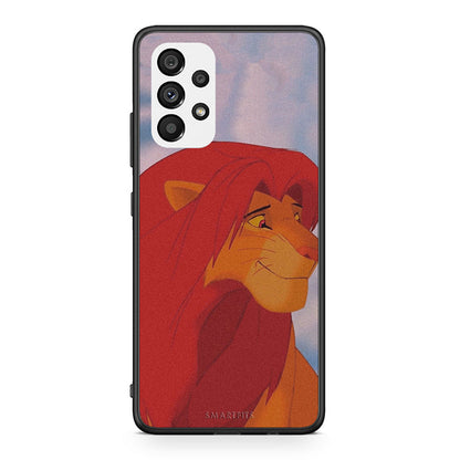Samsung A73 5G Lion Love 1 Θήκη Αγίου Βαλεντίνου από τη Smartfits με σχέδιο στο πίσω μέρος και μαύρο περίβλημα | Smartphone case with colorful back and black bezels by Smartfits