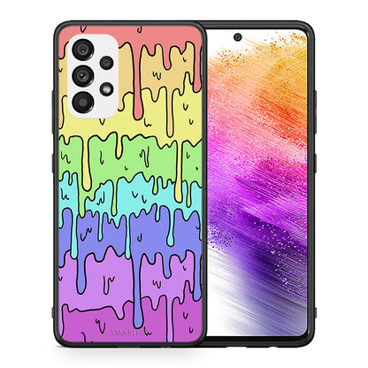 Θήκη Samsung A73 5G Melting Rainbow από τη Smartfits με σχέδιο στο πίσω μέρος και μαύρο περίβλημα | Samsung A73 5G Melting Rainbow case with colorful back and black bezels