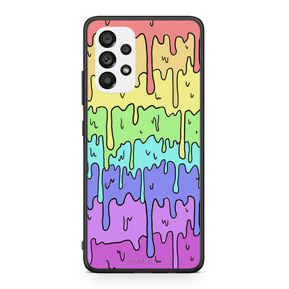 Samsung A73 5G Melting Rainbow θήκη από τη Smartfits με σχέδιο στο πίσω μέρος και μαύρο περίβλημα | Smartphone case with colorful back and black bezels by Smartfits
