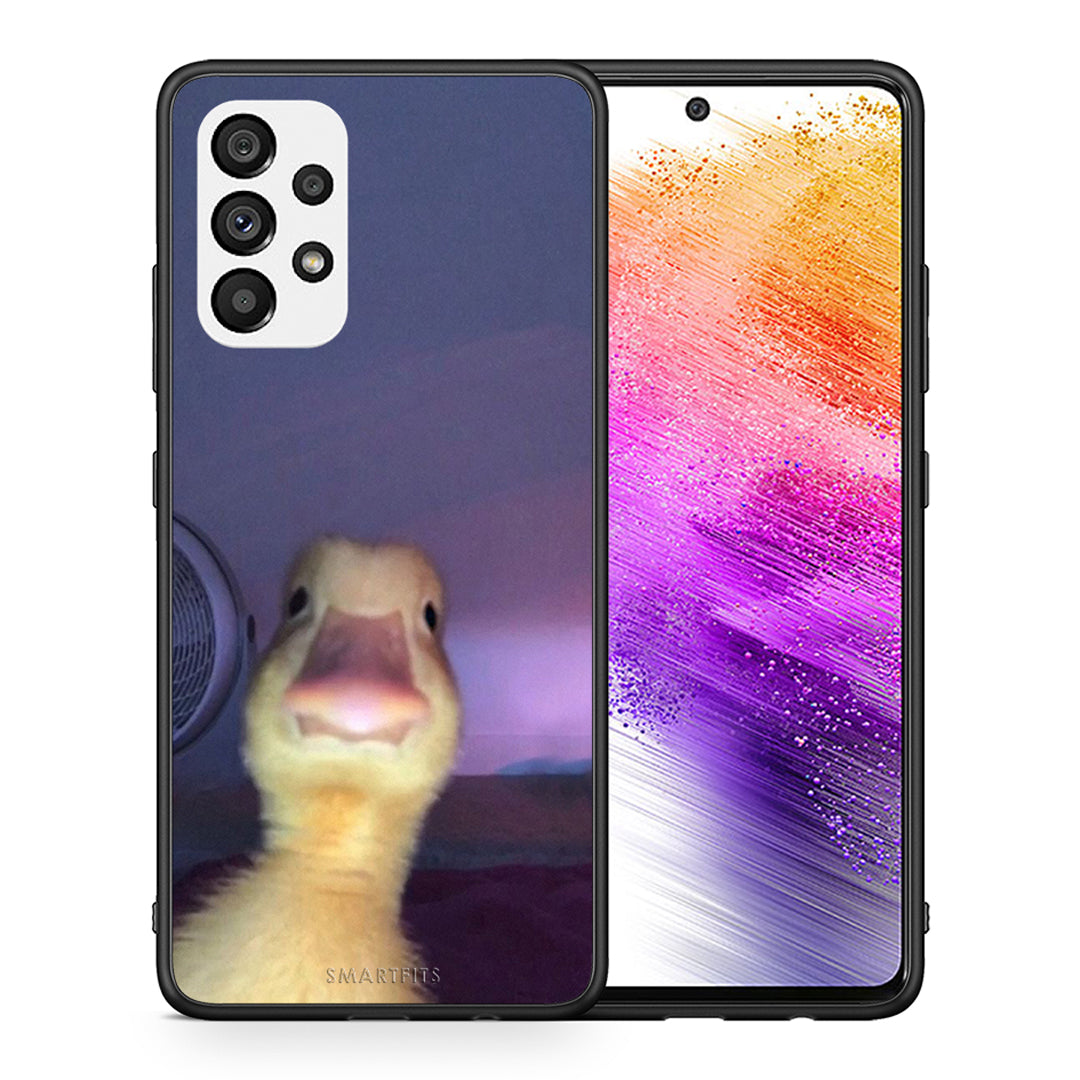 Θήκη Samsung A73 5G Meme Duck από τη Smartfits με σχέδιο στο πίσω μέρος και μαύρο περίβλημα | Samsung A73 5G Meme Duck case with colorful back and black bezels