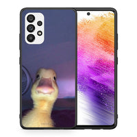 Thumbnail for Θήκη Samsung A73 5G Meme Duck από τη Smartfits με σχέδιο στο πίσω μέρος και μαύρο περίβλημα | Samsung A73 5G Meme Duck case with colorful back and black bezels