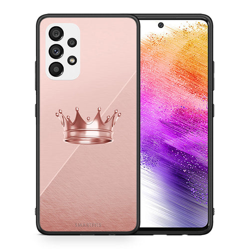 Θήκη Samsung A73 5G Crown Minimal από τη Smartfits με σχέδιο στο πίσω μέρος και μαύρο περίβλημα | Samsung A73 5G Crown Minimal case with colorful back and black bezels