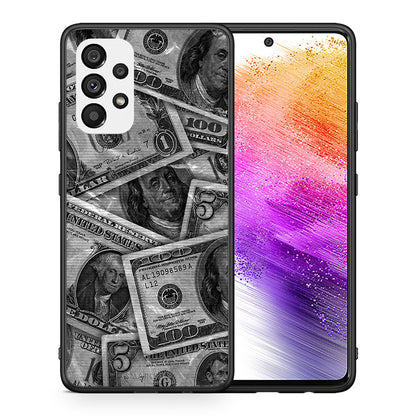 Θήκη Samsung A73 5G Money Dollars από τη Smartfits με σχέδιο στο πίσω μέρος και μαύρο περίβλημα | Samsung A73 5G Money Dollars case with colorful back and black bezels