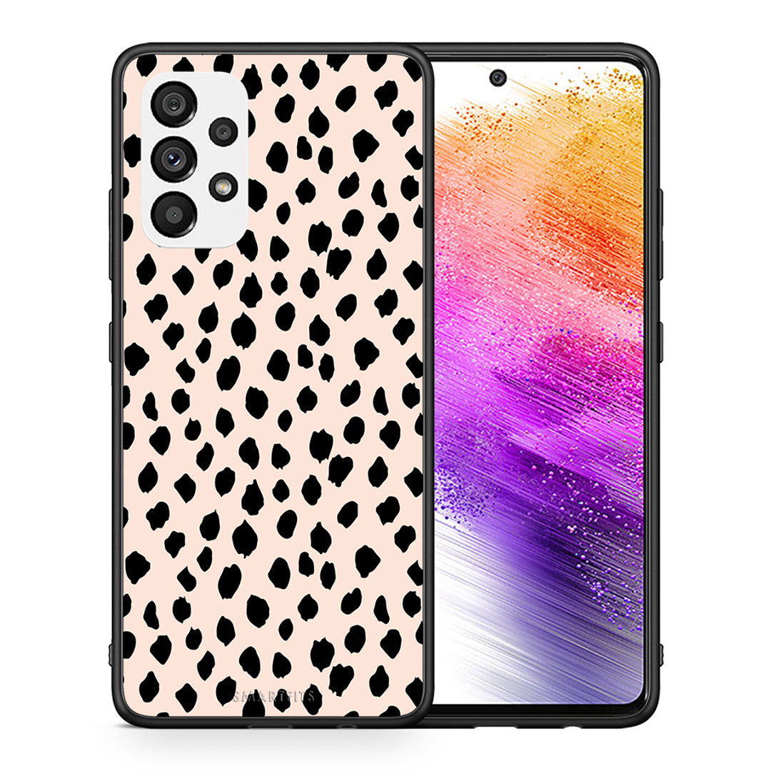 Θήκη Samsung A73 5G New Polka Dots από τη Smartfits με σχέδιο στο πίσω μέρος και μαύρο περίβλημα | Samsung A73 5G New Polka Dots case with colorful back and black bezels