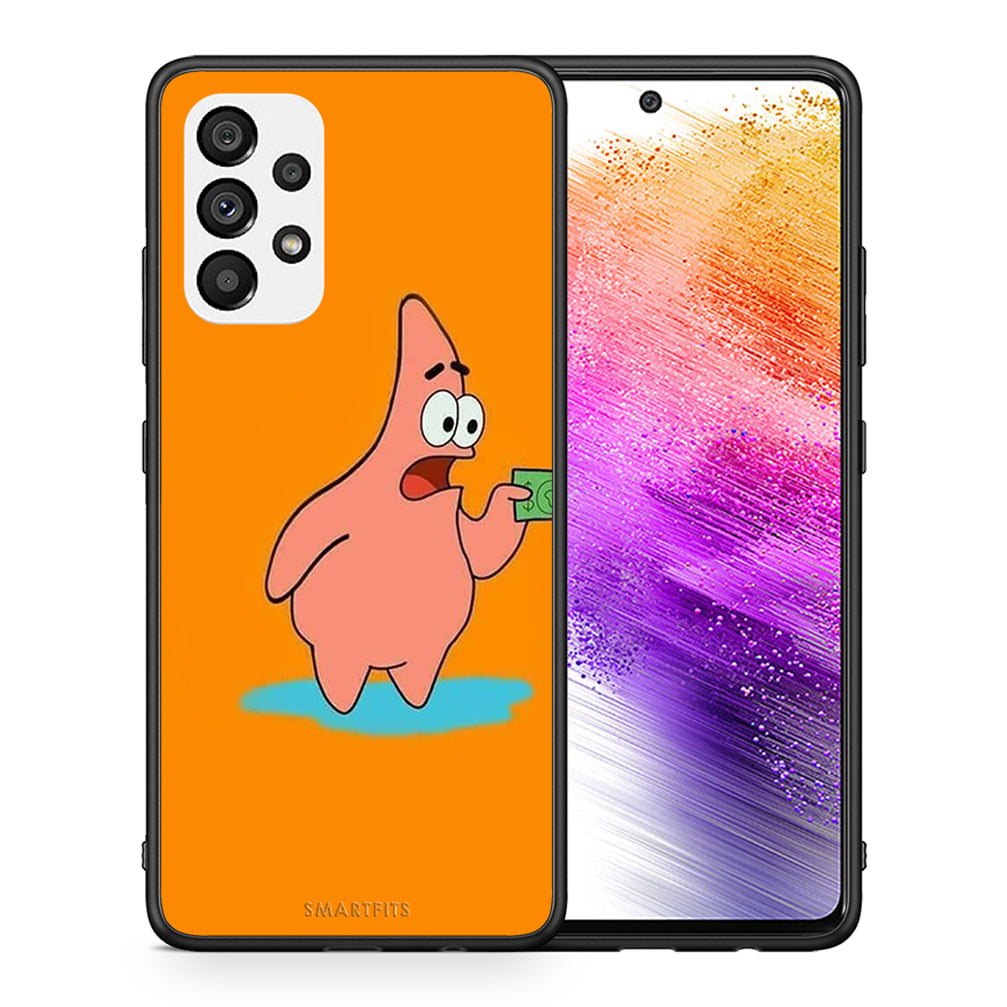 Θήκη Αγίου Βαλεντίνου Samsung A73 5G No Money 1 από τη Smartfits με σχέδιο στο πίσω μέρος και μαύρο περίβλημα | Samsung A73 5G No Money 1 case with colorful back and black bezels