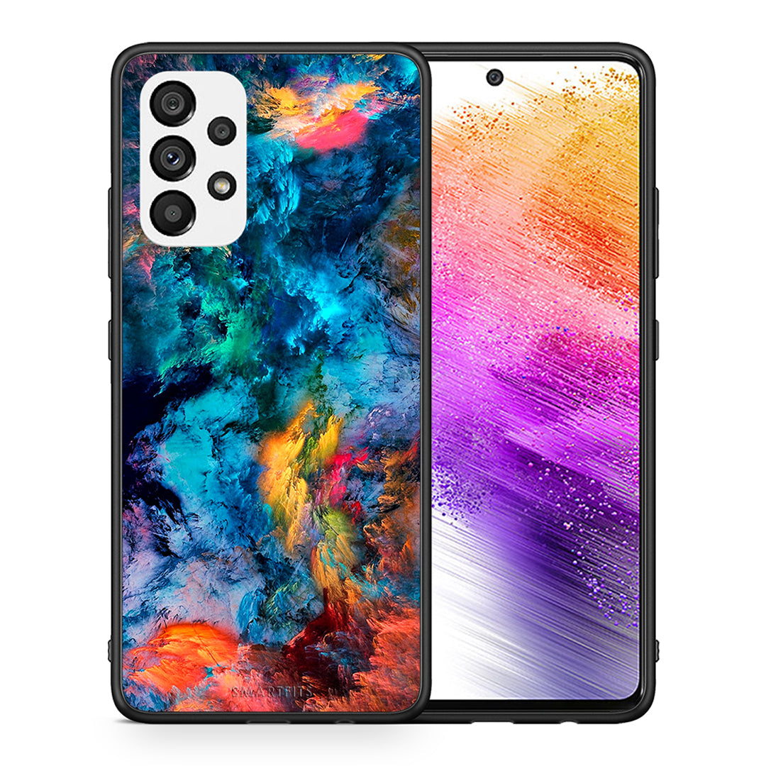 Θήκη Samsung A73 5G Crayola Paint από τη Smartfits με σχέδιο στο πίσω μέρος και μαύρο περίβλημα | Samsung A73 5G Crayola Paint case with colorful back and black bezels