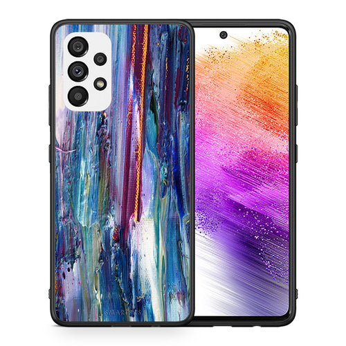 Θήκη Samsung A73 5G Winter Paint από τη Smartfits με σχέδιο στο πίσω μέρος και μαύρο περίβλημα | Samsung A73 5G Winter Paint case with colorful back and black bezels