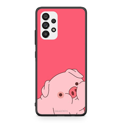 Samsung A73 5G Pig Love 1 Θήκη Αγίου Βαλεντίνου από τη Smartfits με σχέδιο στο πίσω μέρος και μαύρο περίβλημα | Smartphone case with colorful back and black bezels by Smartfits