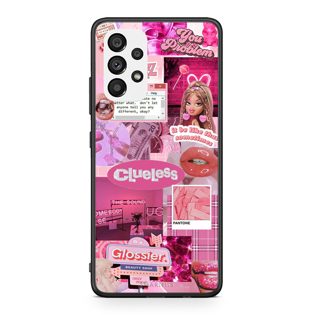 Samsung A73 5G Pink Love Θήκη Αγίου Βαλεντίνου από τη Smartfits με σχέδιο στο πίσω μέρος και μαύρο περίβλημα | Smartphone case with colorful back and black bezels by Smartfits
